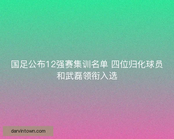 国足公布12强赛集训名单 四位归化球员和武磊领衔入选